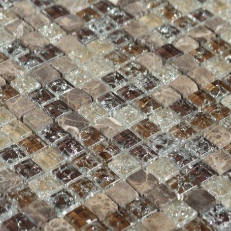 Mozaika mix przezroczysta brąz beż kamień potłuczone szkło mix Dell Arte Atlas Mix 30,5x30,5 31071