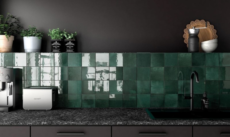 Płytki-cegiełki turkusowe Equipe Artisan Moss Green 13,3x13,2 28706