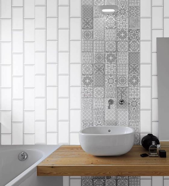 Fabresa Bevelled Blanco Biselado Brillo 10x20 płytka ścienna 129167