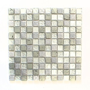 Mozaika mix kamień szkło srebrny mały kwadrat ze wzorem Metropol MM 0339 30,0 x 30,0