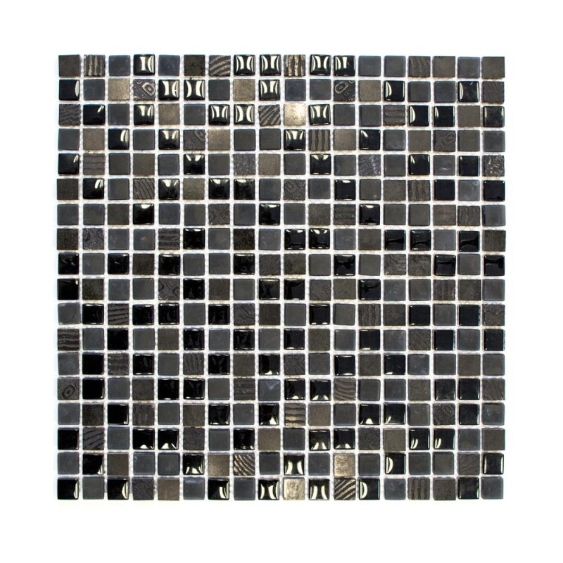 Mozaika mix mały kwadrat kamień czarny mat połysk Metropol MM 0350 30,5 x 30,5 103187