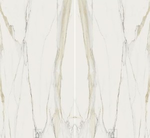 Płytki białe marmur lustrzane odbicie Florim Rex Classici di Rex Calacatta Gold open book A+B soft 160x320 (320x320)