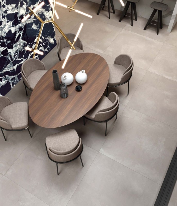 Płytka podłogowa salon beton jasno szary przetarty ABK Lab325 Base Ash Ret 2694 60x60 87520