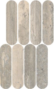 Marazzi Mystone Travertino Silver Lux Mosaico Ovale 20x36,5 M9PK mozaika gresowa imitująca trawertyn