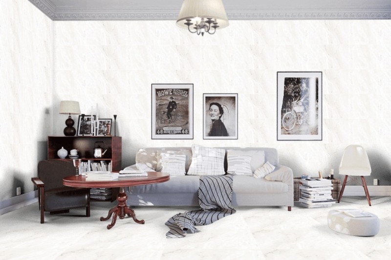 Płytki biały marmur beżowe żyłe połysk Venis Bianco Carrara 59,6x59,6 23597