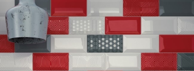 cegiełki wązkie czerwonę połysk Equipe Metro Rosso 10X20 19814