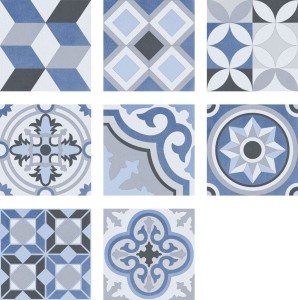 Płytki patchwork szaro-niebieskie grafitowe Mayolika Absolut Matanzas Patchwork 20X20