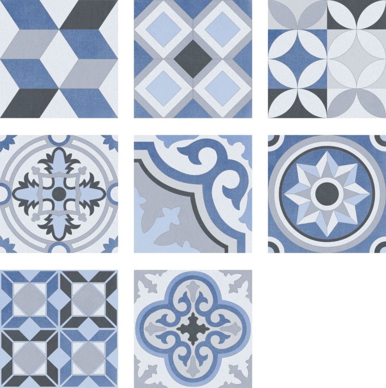 Płytki patchwork szaro-niebieskie grafitowe Mayolika Absolut Matanzas Patchwork 20X20 77763