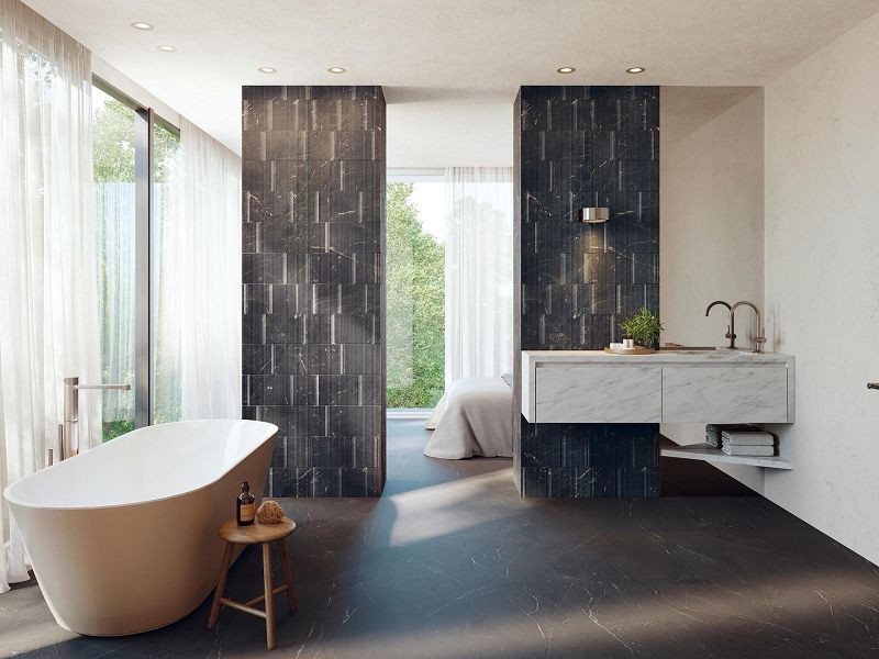 Porcelanosa Nolita NYC Marquina 45x120 płytki ścienne imitujące marmur 149080