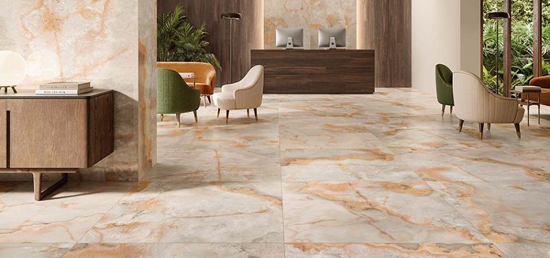 Casalgrande Padana Onici Onice Arancio Lucido 120x120 płytki gresowe imitujące kamień 106215