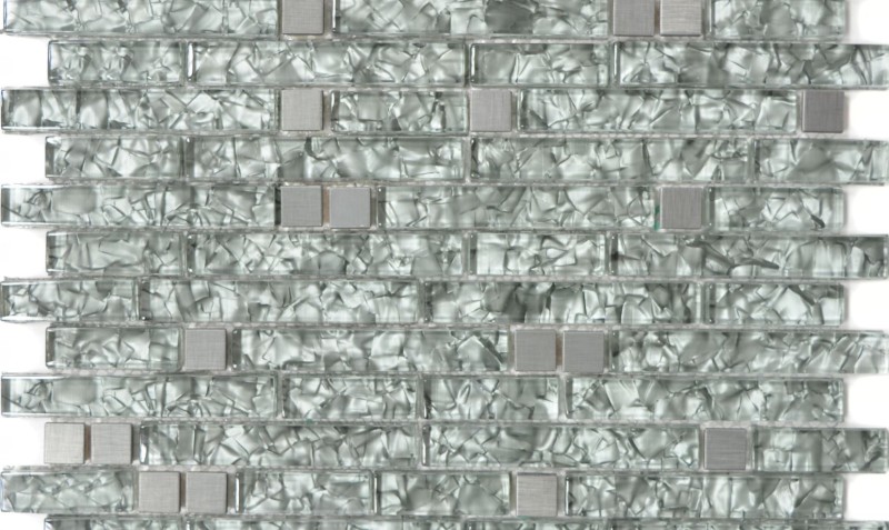 Mozaika bite szkło srebrne z metalem Metropol MM 0363 29,8 x 30,4 84985