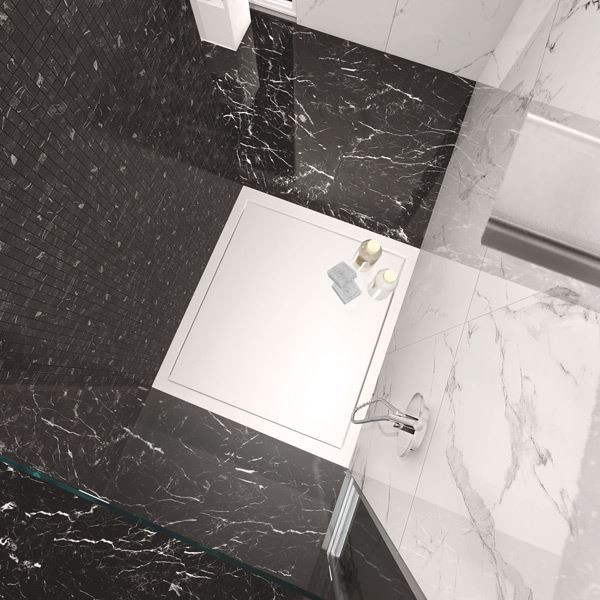 Płytki imitujące marmur XXL Casalgrande Padana Marmoker Statuario Grigio lucido 118x236 6,5mm 25155