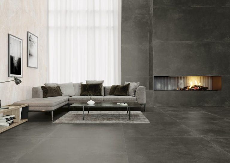 Cerrad Modern Concrete Graphite 119,7x119,7 płytki gresowe imitujące beton 105330