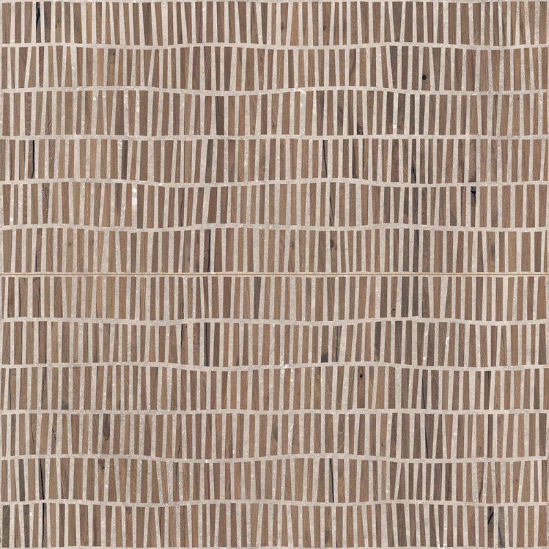 Płytka podlogowa-ścienna imitująca drewnianą mozaike beżowa Flaviker Nordik Stone Domino Sand mat 60x120 85705
