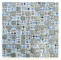 Mozaika mix szkło kamień mały kwadrat szary czarny niebieski patchwork Metropol MM 1195 30,0 x 30,0 80294