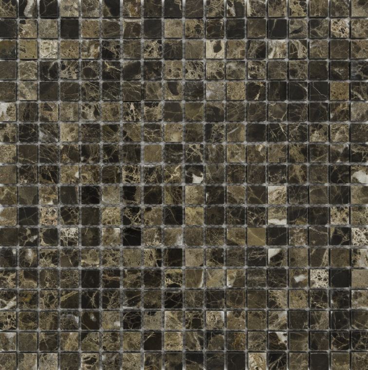 Mozaika marmur brąz czarny kamień Dell Arte Marble Black 30x30 polysk 100114