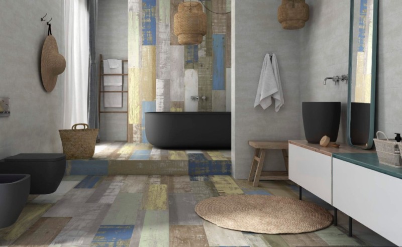 Płytki drewnopodobne beżowe Aparici Chalkwood Brown 24,75x99,55 66416