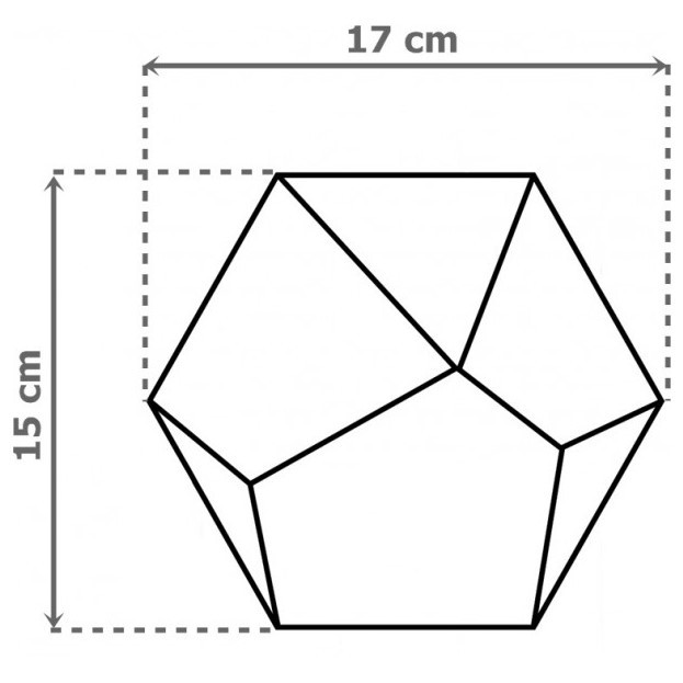 Płytki Heksagonalne 3D Decus Piramidal Negro Mate 17x15 25240