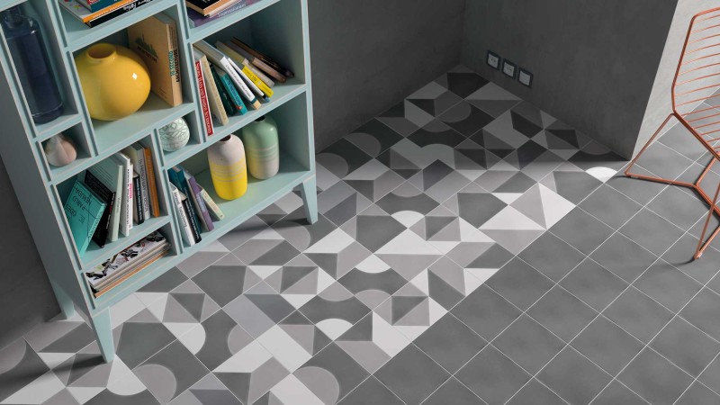 Płytki gresowe patchwork Wow Cement Play Decor Grey 18,5x18,5 tr 10948