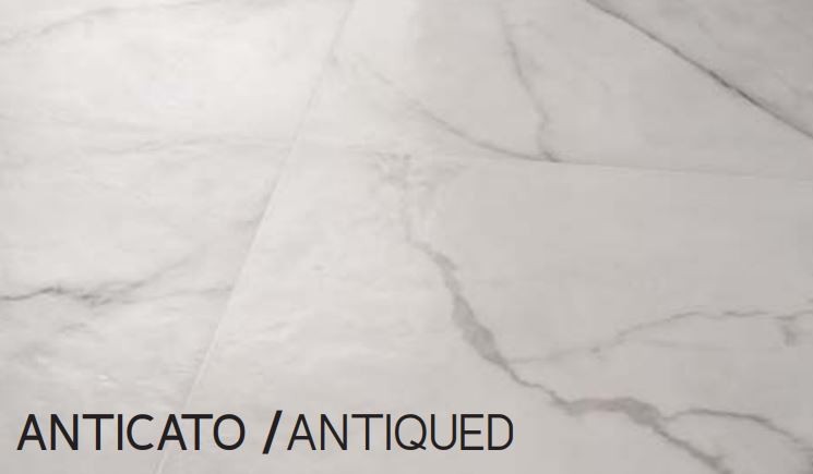 Płytki marmur białe z delikatną szaro- czarną żyłą Flaviker Supreme Statuario Royal Anticato SP6110P 60x120 tr 36553