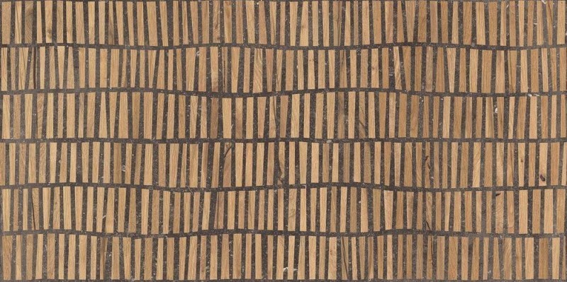 Płytka podlogowa-ścienna imitująca drewnianą mozaike beżowa Flaviker Nordik Stone Domino Black mat 60x120 tr 85719