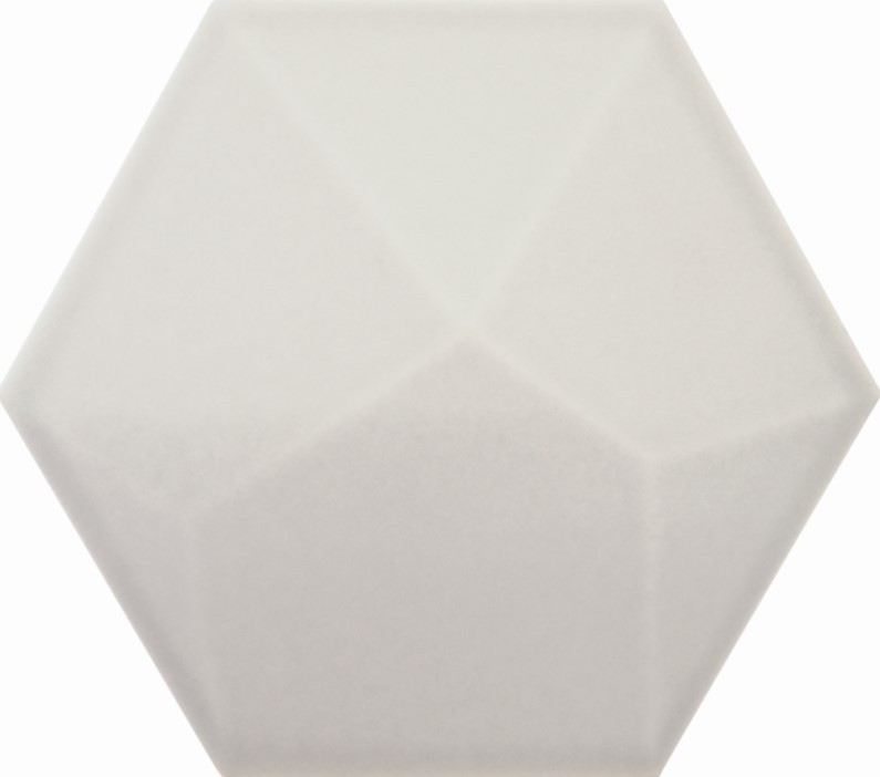 Płytki Heksagonalne 3D Decus Piramidal Perla Mate 17x15 25229