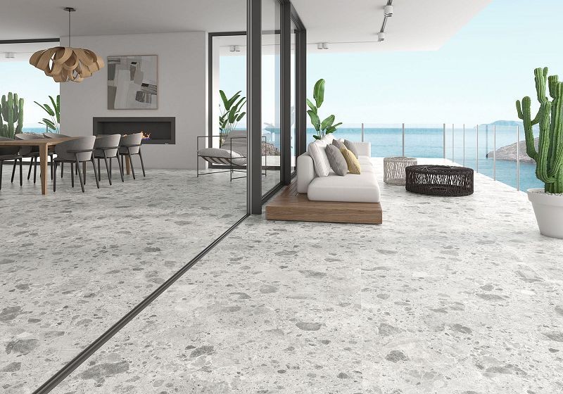 ITT Amsterdam White Satin Rect. 120x120 płytka gresowa imitująca lastryko 105118