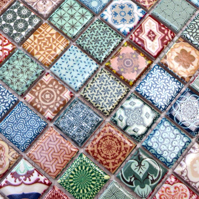 Mozaika wzorzysty kolorowy patchwork mały kwadrat Metropol MM 0539 30,0 x 30,0 102679