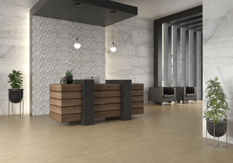 Płytki drewno podłogowe jasno brązowy salon Saloni Vancouver Roble ZM4380 20x120 83560