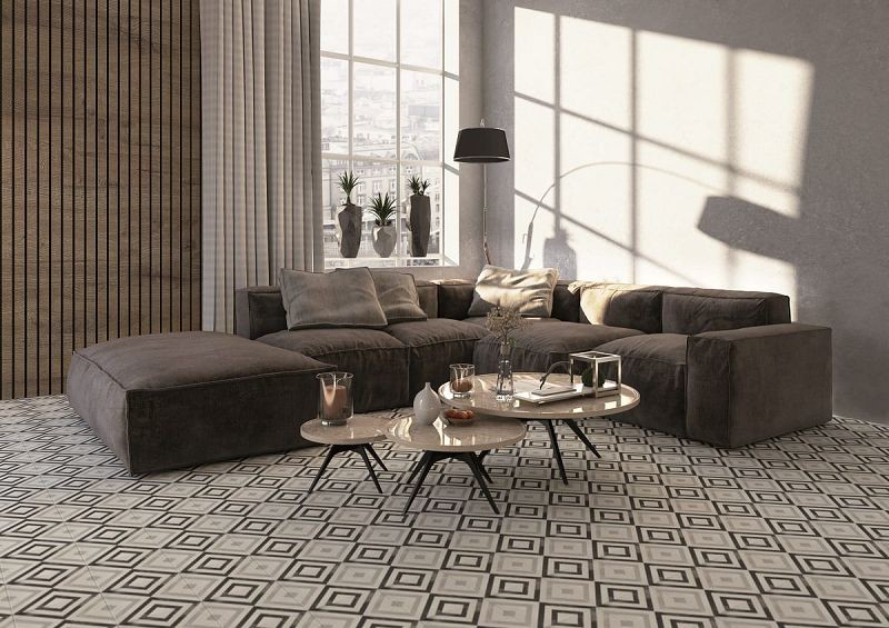 Monopole Avenue Grey Decor Square 18,7x18,7 płytki podłogowe patchworkowe 144907