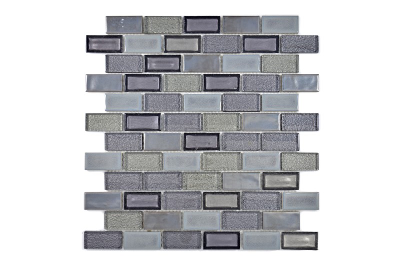 Mozaika mix cegiełka mały prostokąt ciemno-szary perl Metropol MM 0622 30,0 x 30,0 80109