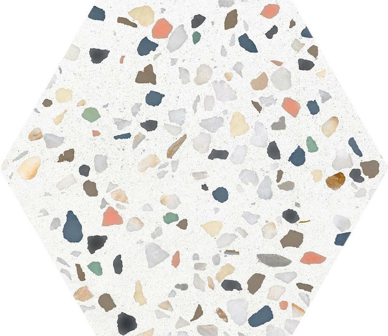 ITT Hexa Cezanne White Matt 23x27 płytka heksagonalna imitująca lastryko 135024