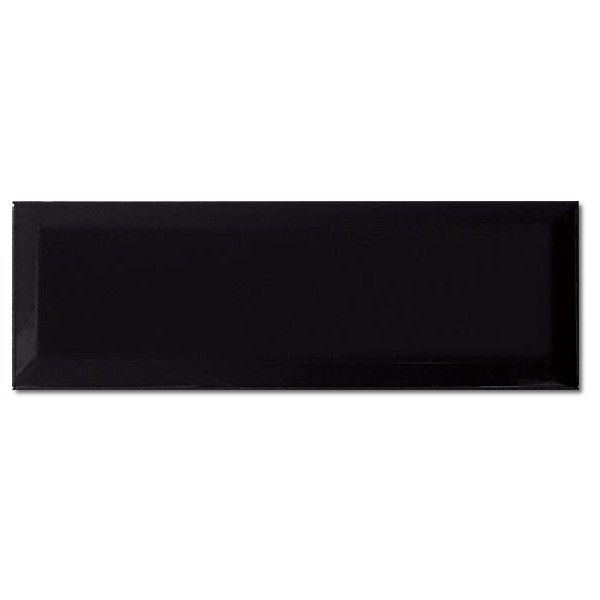 Ribesalbes Ceramica Bisel Negro Brillo 10x30 płytka ścienna 150244