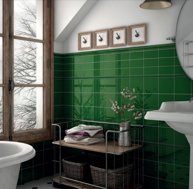 Płytki małe kwadratowe butelkowa zielień Equipe Evolution Victorian Green 15X15 20367