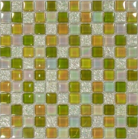 Mozaika mix żółta-żółta szkło kwadrat 3D Dell Arte Green Point 30x30 31076