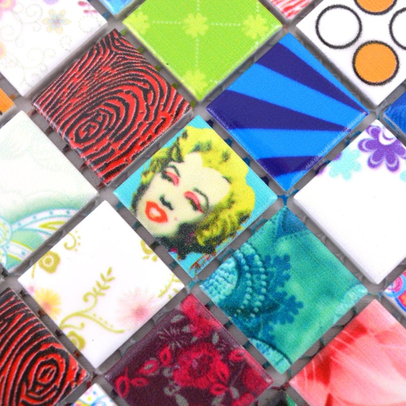 Mozaika kolorowy wzorzysty patchwork mały kwadrat Metropol MM 0542 30,0 x 30,0 102064