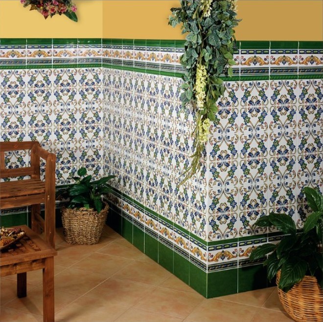 Cokoły ścienne zielone Mainzu Zócalo Córdoba Cobalto Moldura Verde 7x28 63102