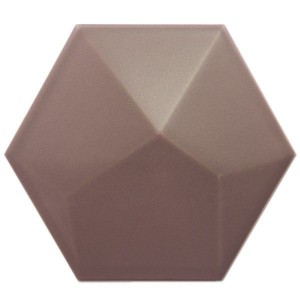 Antonus Heksagon Piramidal Chocolate Mate 17x15 płytka ścienna