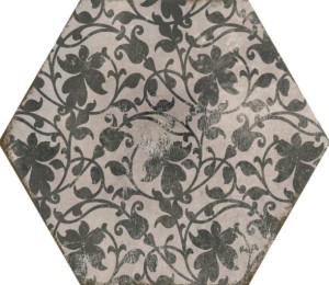 Płytki sześciokątne gres patchwork kwiaty Marazzi Powder Deco Freddo MNDZ 21X18.2 X10 ag