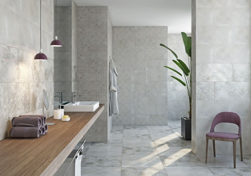Gres beton szary beż lapatto z delikatnym wzorem Absolut Keramika Ellesmere 60x120 crt 74904