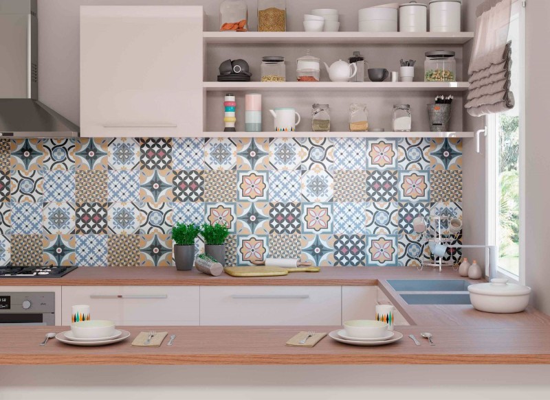 Plytki gresowe patchworkowe kolorowy wzór Mayolika Absolut Santiago Patchwork 20x20 77746