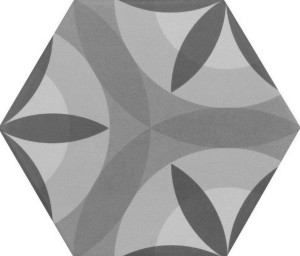 Płytki heksagonalne wzorzyste szare Equipe Hexatile Harmony Nature B&amp;W 17.5X20