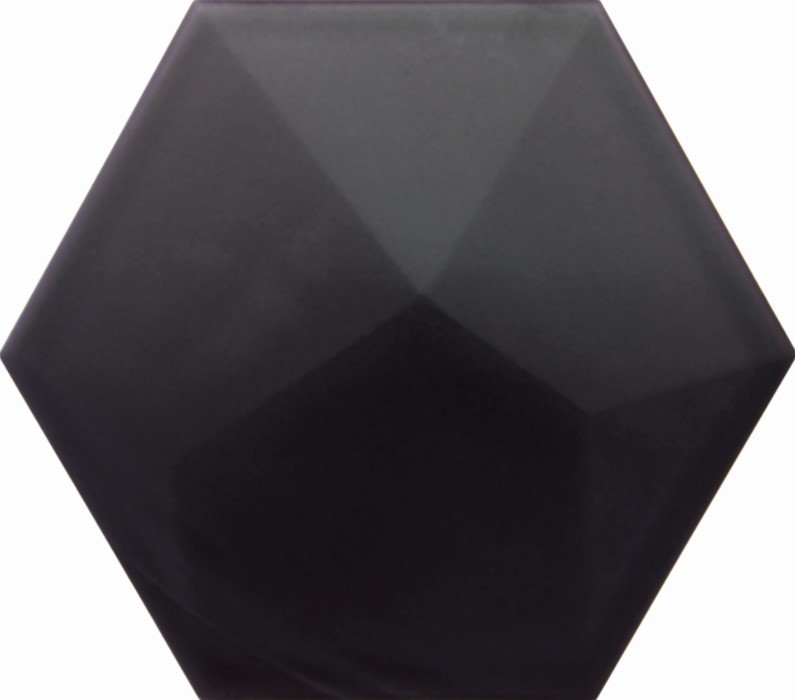 Płytki Heksagonalne 3D Decus Piramidal Negro Mate 17x15 25243