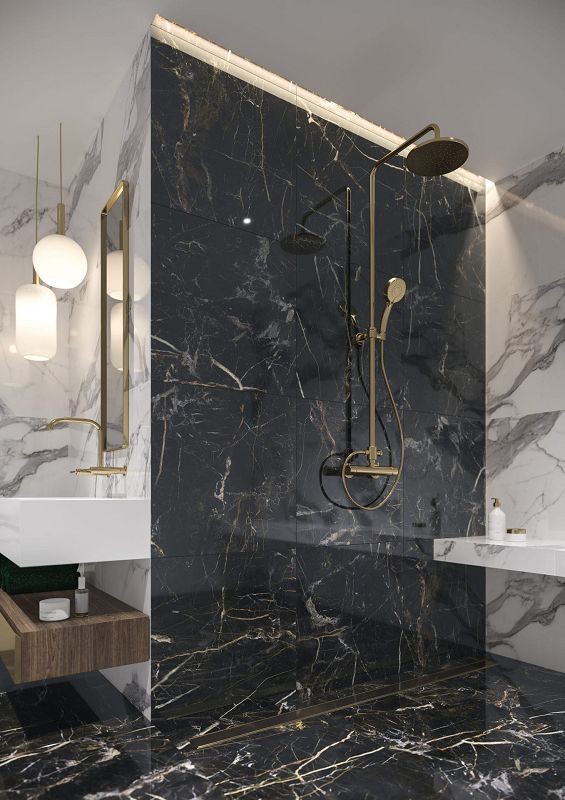 Marquina Gold POLER 59,7x59,7 płytki marmurowe czarne gresowe 144846