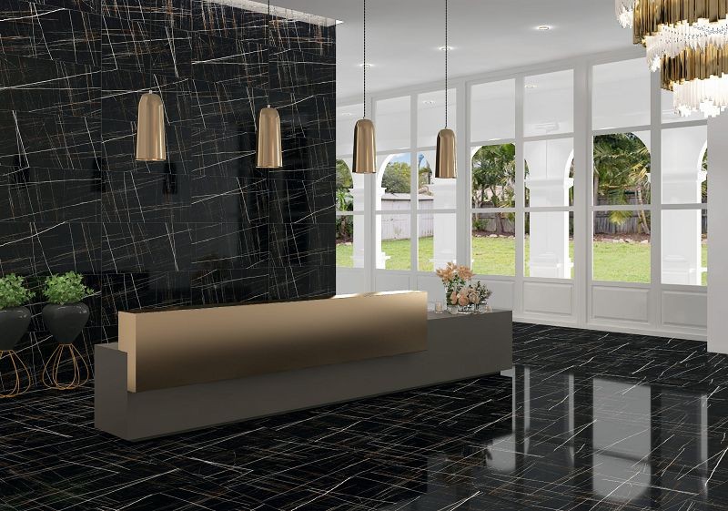 Equator Black Poler 60x120 gres rektyfikowany imitujący czarny marmur 126643