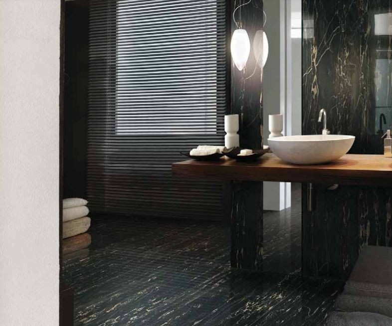 Płytki podłogowe czarne marmur Florim Rex Classici di Rex Portoro Gloss 120x120x6mm 97612