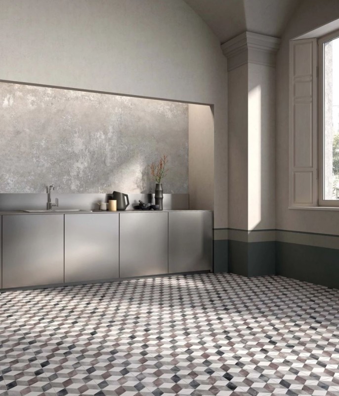 Płytki podłogowe beton kamień szary ABK Ghost Grey Ret 90x90 88399