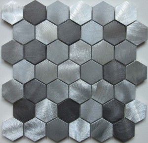 Mozaika srebrna świecąca hexagonalna Dell Arte Hex Space 30x30