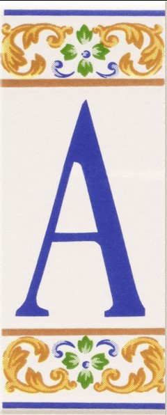 Płytki dekoracyjne białe Mainzu Zócalo Alhambra Numeros Letras 6x15 63035