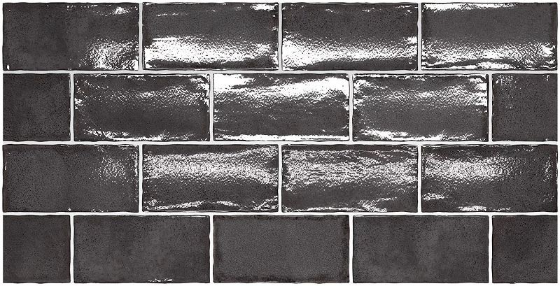 Equipe Altea Black 7,5x15 płytki ścienne cegiełki 126658
